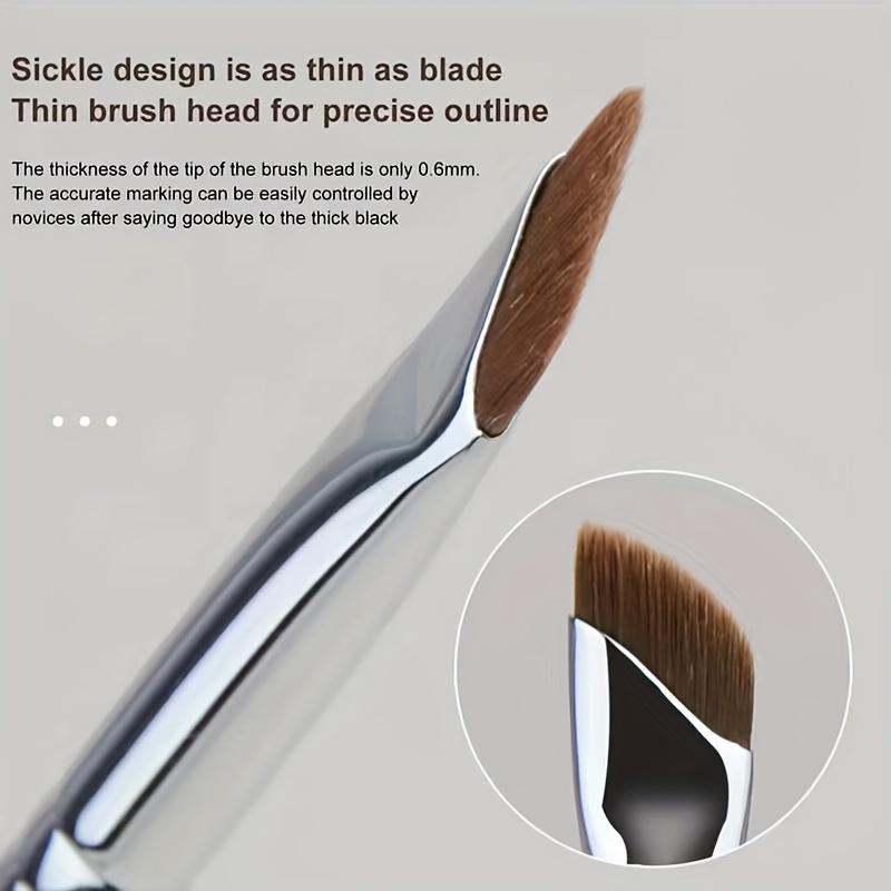 Ultra Thin Sickle Eyeliner Brush, Knife Edge Liquid Eyeliner Brush