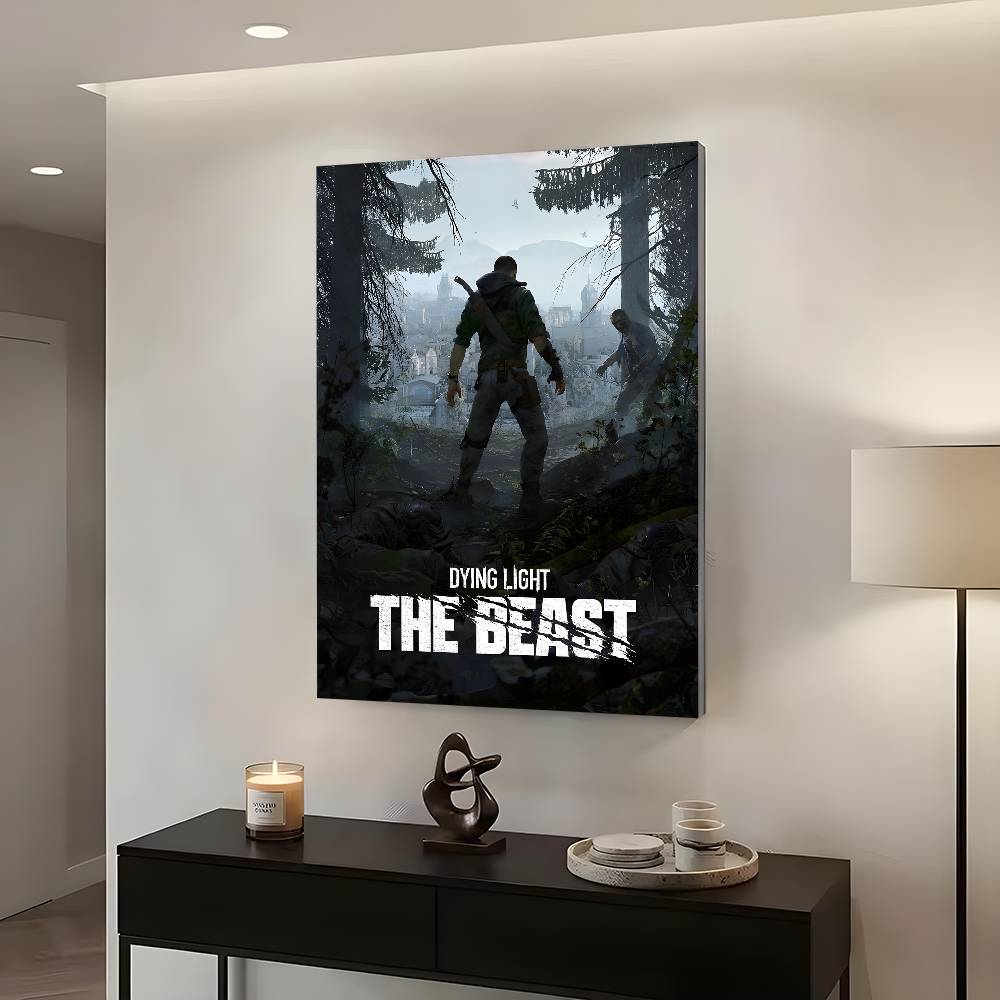1pc Game D-Dying Light The Beast Poster Sticker Print Waterproof Wall Art For Living Room Bedroom Home Decor