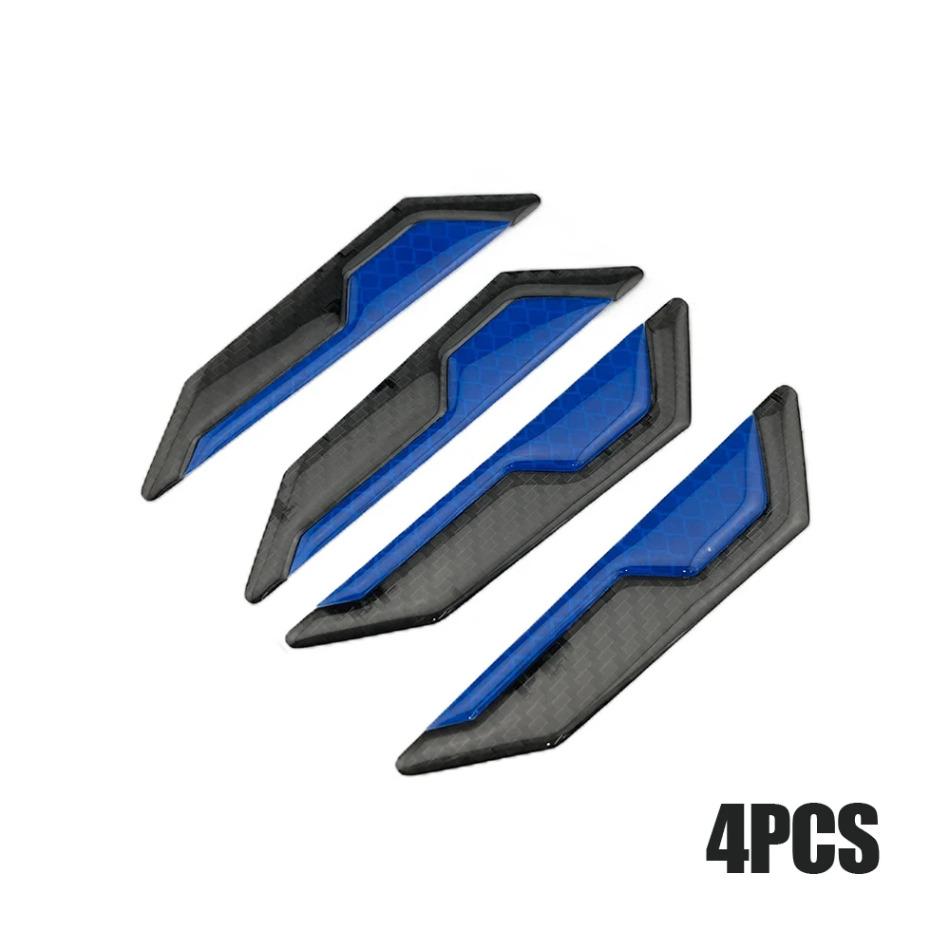 4x Car Side Door Edge Anti-scratch Reflective Strip Carbon Fiber Style Reflective Warning Protector Stickers Decor Warning Strip