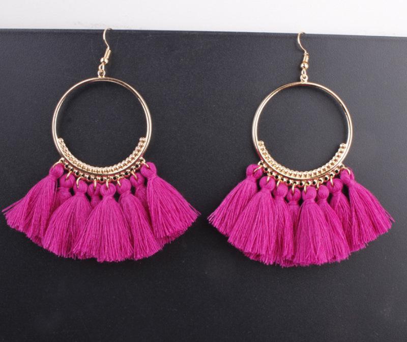 Boho střapcové náušnice - Trendy přehnané módní šperky