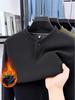 Men's Fleece-Lined Stand Collar Sweatshirt - Stylish, Warm Base Layer for Autumn/Winter