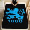 1PC TSV 1860 Munich Patterned Flannel Blanket Suitable For All Seasons for Home Decor Warmth and Comfort Gifts Holiday Present