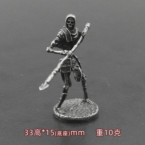 

Undead Skeleton Soldier Mannequin Medieval Knights Legion Metal Model Miniatures Sculpture Car Board Game Ornament Boys Gifts