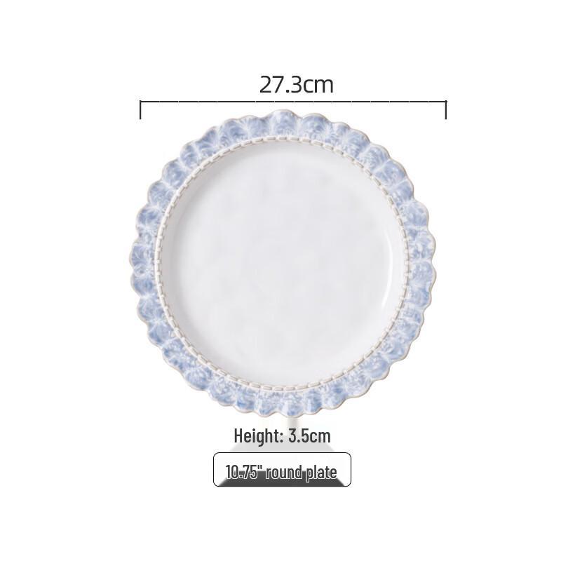 

Junshee WJ Smokey Blue Lace Embossed Ceramic Dinnerware