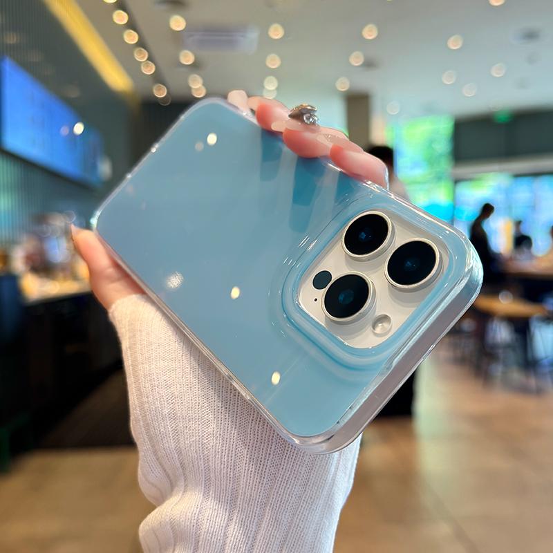 Luxury Cute Candy Color IMD Phone Case For iPhone 16 Pro Max 15 14 13 12 Plus Fashion PC Hard Shockproof Bumper Cases Cover