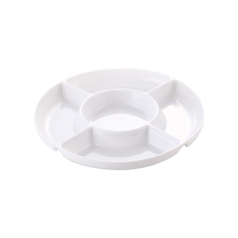 Wheat Straw 5-Section Snack and Fruit Platter for Living Room or Dining Table