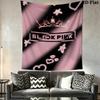 Blackpink Wandteppich Ästhetisches Wandbehang Gedruckter Stoffdecke Dekorative Wandteppiche für Schlafzimmer Wohnzimmer Heimdekoration