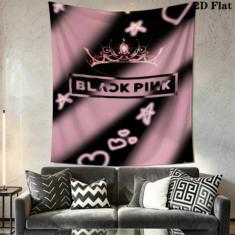 Blackpink Wandteppich Ästhetisches Wandbehang Gedruckter Stoffdecke Dekorative Wandteppiche für Schlafzimmer Wohnzimmer Heimdekoration
