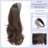 Korean Style Half Headband Wig Hair Hoop Long Wavy Curly  Hair Gray Wide Knit Headband Wig  Party