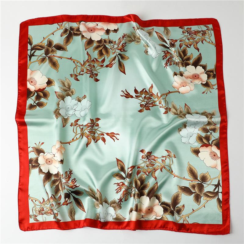90 * 90cm New Silk Scarf Women'S Spring And Summer Decorative Scarf Sunscreen Travel Shawl Autumn And Winter Scarf Thin Edition