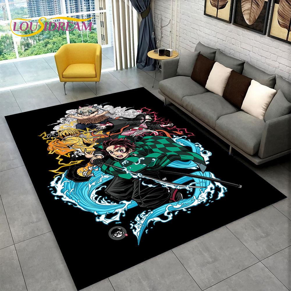 

Килимок у стилі аніме Demon Slaye, килимок із мультфільмом для вітальні, дитяча спальня, диван, килимок, дитяча гра, нековзний килимок 120x160cm(47x62in)