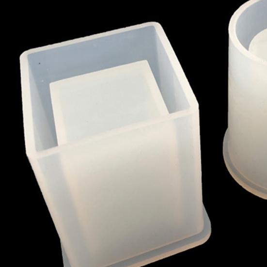 DIY Resin Pen Holder Mold Cube Cylinder Epoxy Resin Silicone Molds for DIY Flower Planter Pot Pen Holder Makeup Brush Organizer