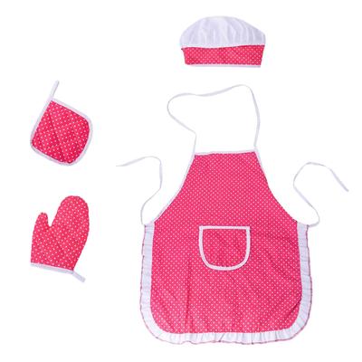 Set completo da cucina e da forno per bambini, 4 pezzi, include grembiule e cappello da chef, guanto da forno, imbottitura per costumi da vestire per bambini, giochi di ruolo per la carriera.