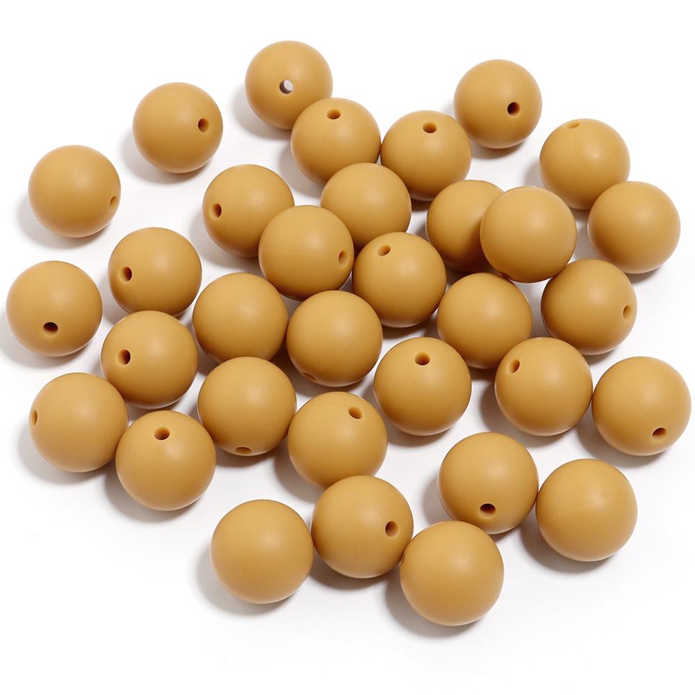 20pcs/Lot 12 15mm Candy Color Round Acrylic Imitation Silicone Beads Round Spacer Loose Bead for DIY Jewelry Making Accessories