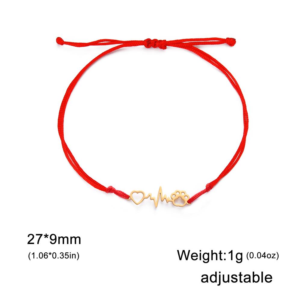 Electrocardiogram Love Cat Claw Pendant Stainless Steel Bracelet Women Fashion Cute Cat Claw Bracelet Birthday Gift Jewelry Gift