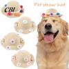 Breathable Pet Hat Dog Straw Hat, Cute Flower Sun Summer Sunshade Wide Brim for Dogs Cats Camping Hiking Cat Protection