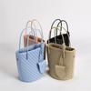 Fashion sheepskin draw strip braided hand-held bucket bag women's bag 2025 new versatile casual shoulder bag crossbody bag
