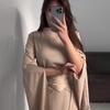 2024 Spring Semi-high Neck Satin Dress: European-American Court Style, Waist-Slimming, Long-Sleeved