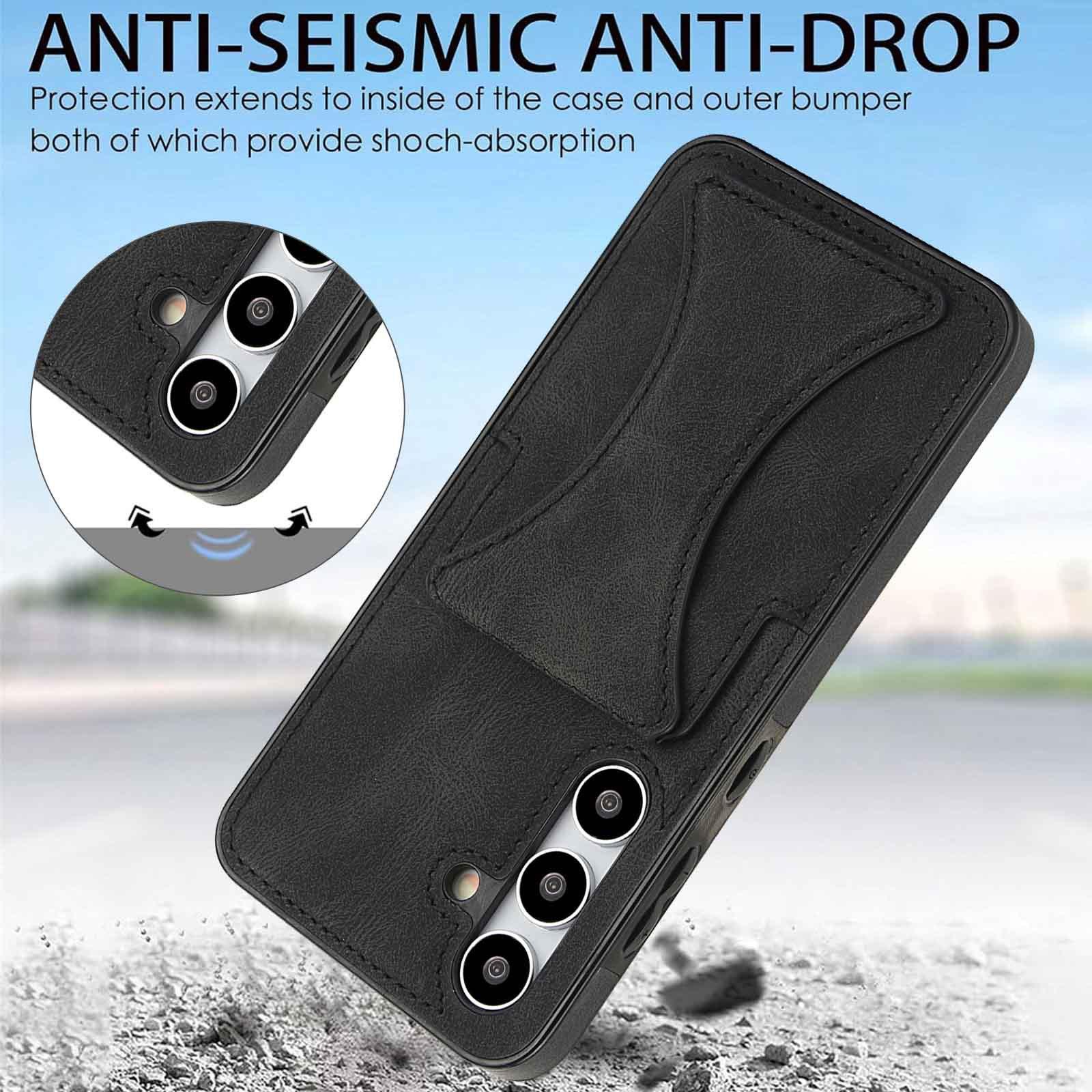

For Samsung Galaxy S25 Ultra Edge S24 Fe S23 Plus S22 + S21 S20 Note 20 Ultra Leather Phone Case Magnetic Card Holder Soft Cover Galaxy S24 Ultra чёрный