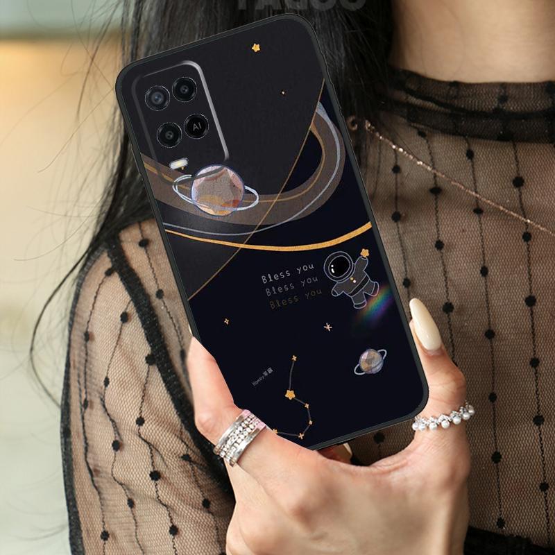 Astronaut Spaceship Case For Oppo A80 A60 A40 A17 A57 A77 A74 A54 A94 A78 A98 A18 A38 A58 A96 A76 A16 A15 A5 Pro