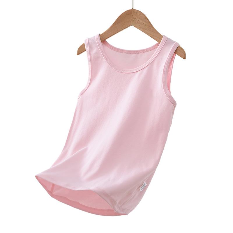 Traceless cotton children's vest summer new boys and girls baby suspender sleeveless boneless backing thin pajamas tide
