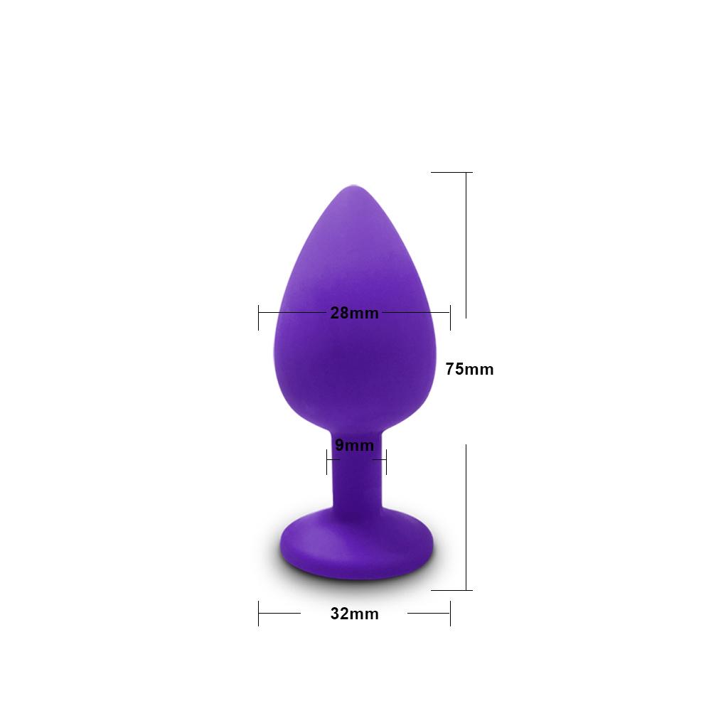 Beginner Mini Anal Plug Soft Silicone Butt Plug with Detachable Acrylic Diamond Sex Toy for Couples Men Women
