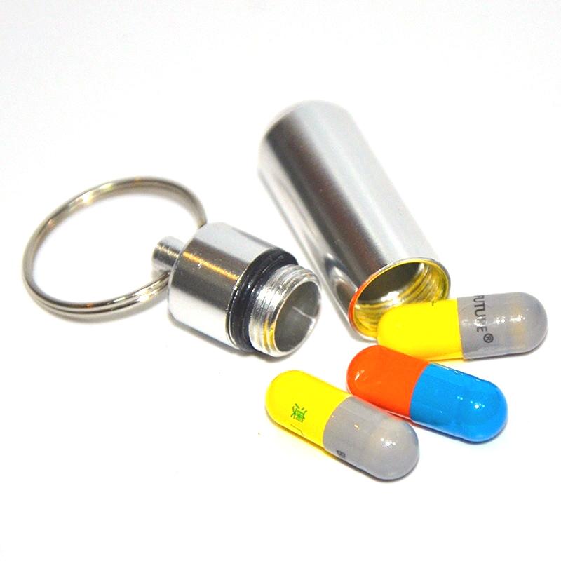 3 Stück Mini-Aufbewahrungsbox Aluminiumlegierung Tragbar Wasserdichte Flaschenhülle Schlüsselanhängerring 6 Farben erhältlich Reiseaufbewahrungswerkzeuge ZYF