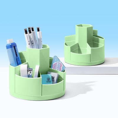 1pc 360° Rotating Pen Holder Office Student Desktop Pencil Case Storage Box School Supplies Organizer Cute Stationery