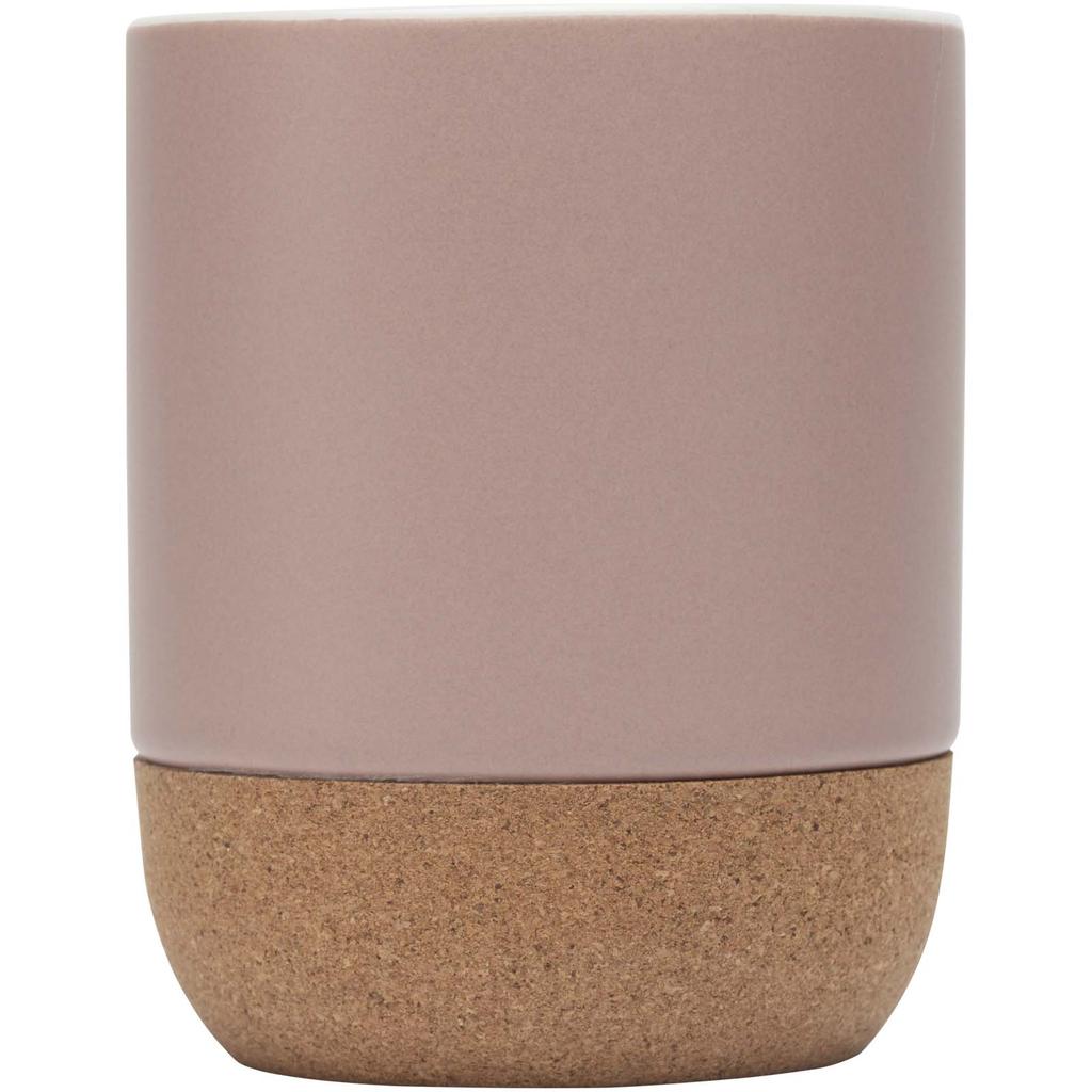 Glass "Billie" 300 ml matte ceramic mug with cork details Dusty pink