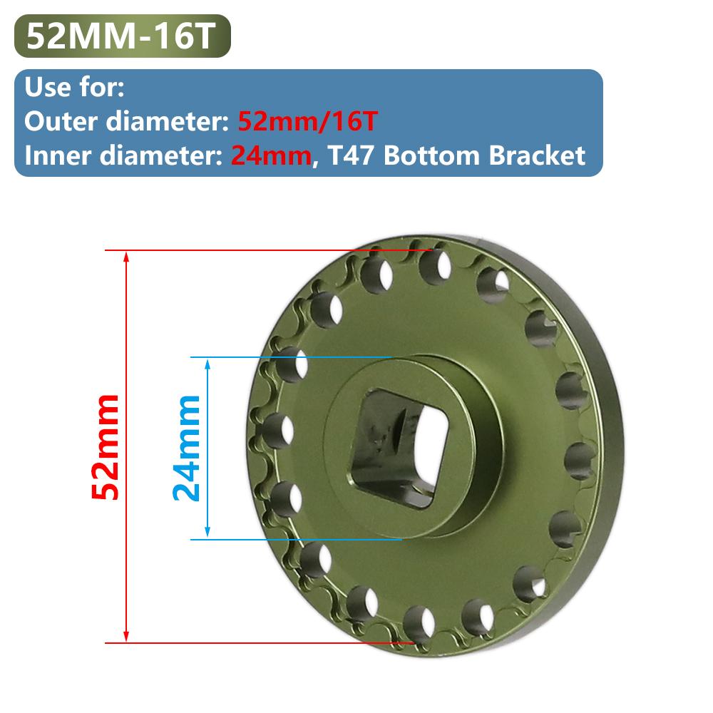 HEPPE Bicycle T47 Bottom Bracket Installation and Removal Tool Bike Bottom Bracket Wrench for 49-53mm 12T 16T T47 BB Repairing 52mm 16T Wrench