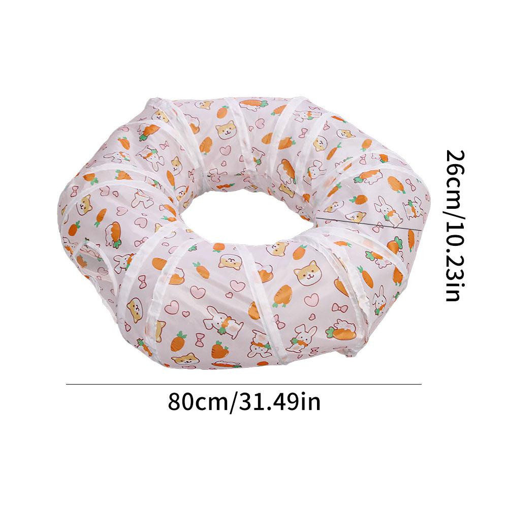 Foldable Pet Tunnel for Cat Dog Interactive Play Tent with Carrot Design Durable Cat Tunnel for Indoor/Outdoor Use Pet Playhouse