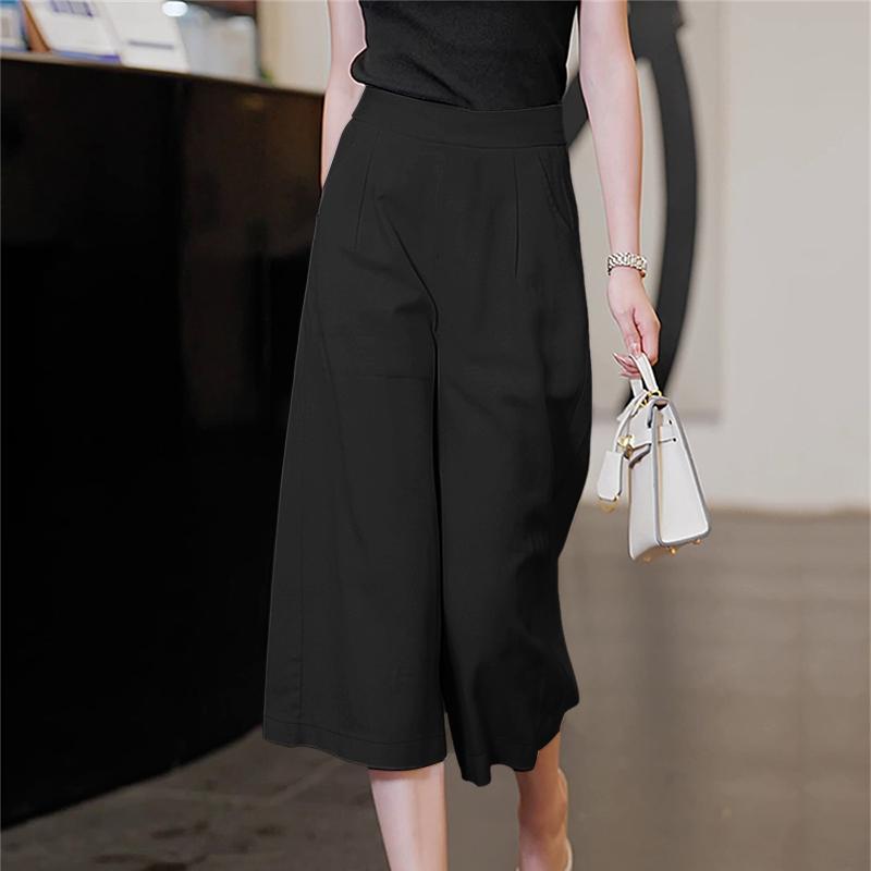 ZANZEA Women Casual Solid Color Loose Summer Capris Pants