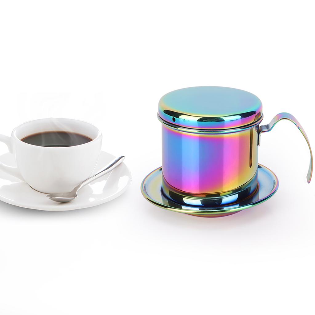 Edelstahl Kaffee-Dripper, Kaffee-Filter Kaffeekanne Zubereiter Haushalt Tragbar Wiederverwendbarer Filter Tropfkanne Zubereiter Manueller Kaffee-Aufgussfilter für Zuhause