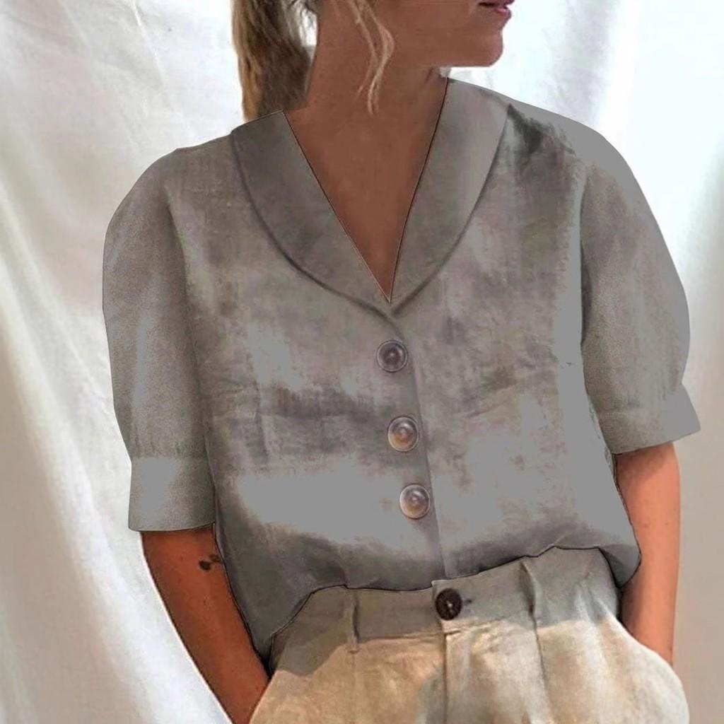 Casual Womens Shirt With 3d Print And V Neck For Streetwear Fashion