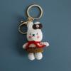 Cartoon Animal Doll Series Crochet Keychain Knitted Rabbit Keychain Cute Bear Keyring For Bag Pendant Custom Accessory