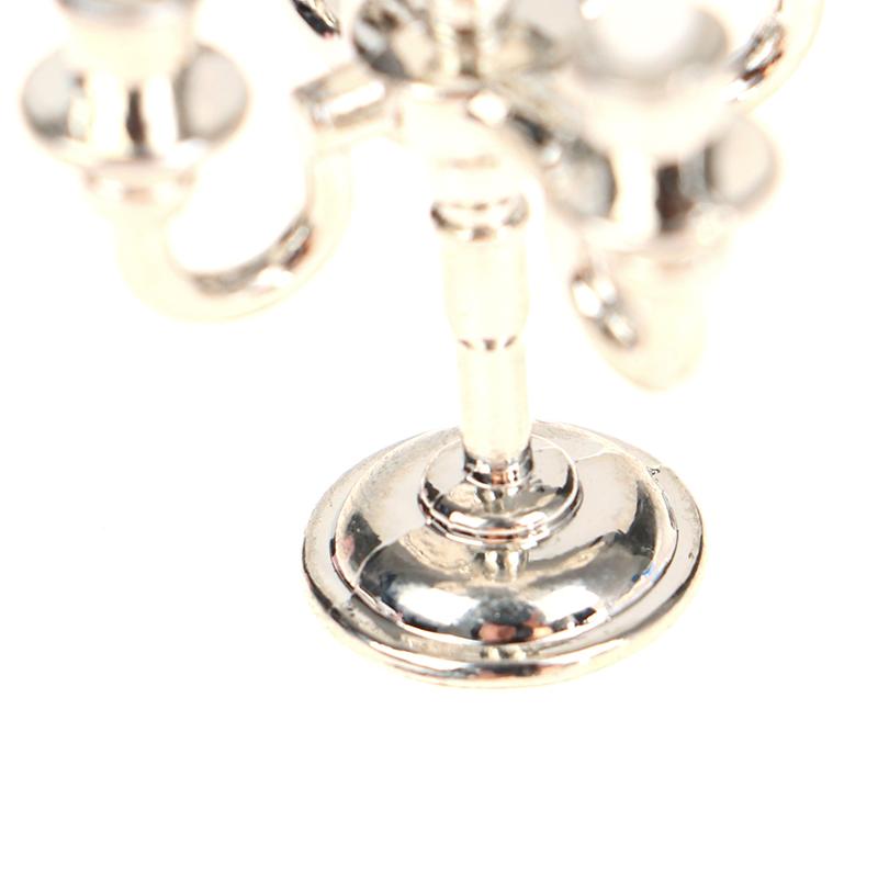 1Set Puppenhaus Miniatur Kerzen Und Leuchter Kuchen Kerzenhalter Topper