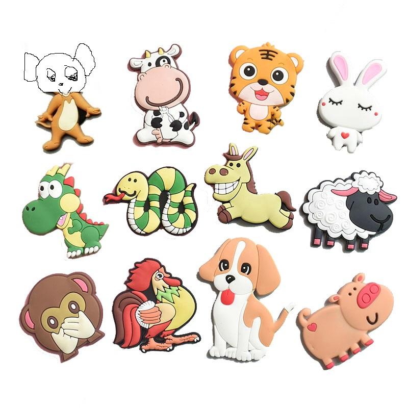 1 Set PVC Cartoon Animal Fridge Magnet for Children Funny Magnets for Refrigerator Decor Magnetic Letters for Kids Learning Tool