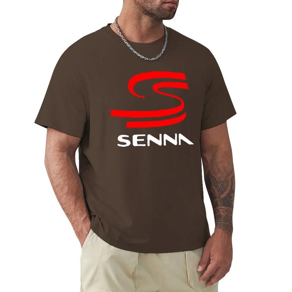 Nova Camiseta de Corrida F-1 AYRTON SENNA Masculina Marca Camiseta Homens Verão Algodão
