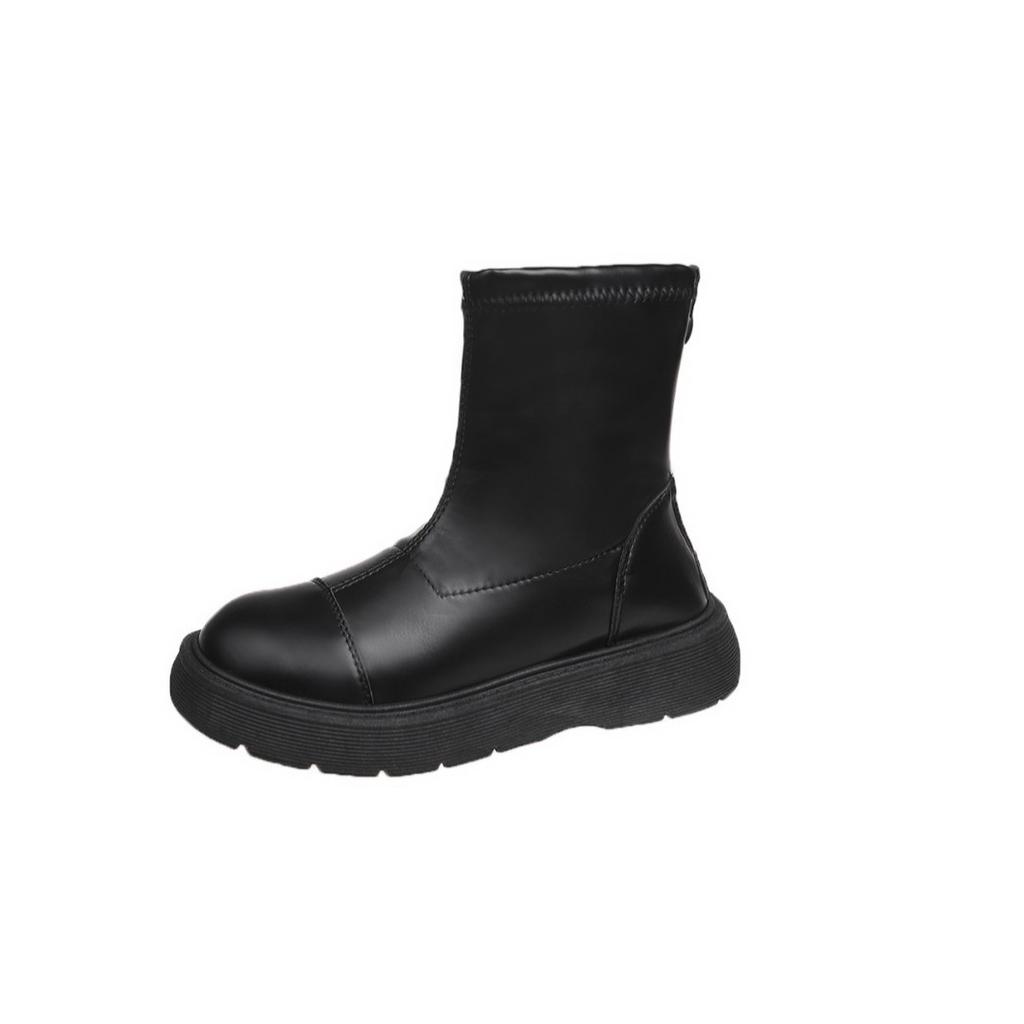 Martin Boots Winter Velvet Women's Short Tube 2025 New Spring and Autumn Single Boots Small Muffin Thick-soled Elastic Thin Boots