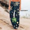 Women's Comfortable Sleeper Pants Christmas Printed Drawstring Wide Leg Pants Casual Pants