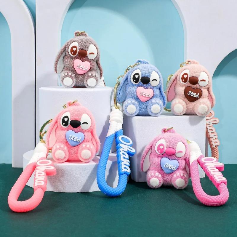 Disneystitch Newly Designed Plush Stitch Keychain Keyring Accessories Cute Backpack Pendant Valentine s Day Gift
