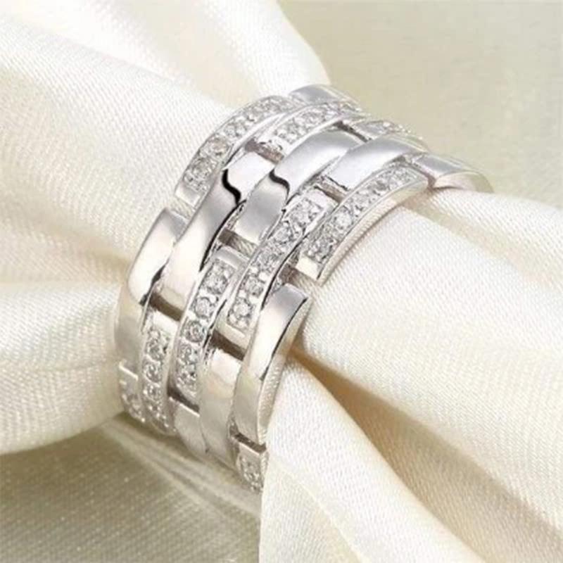 Men'S Ring, Trendy Fashion Wide Edition Men'S Ring, Micro Zircon Business Ring