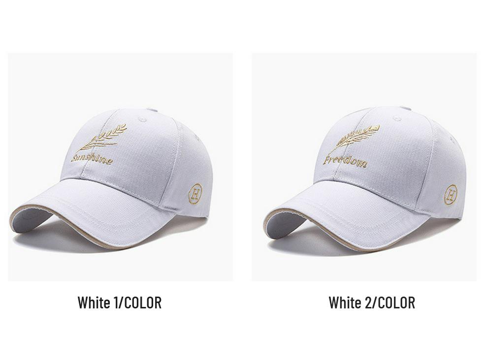 Spring Wheat Ear Embroidery Baseball Cap - Unisex Sunshade and Sun Protection Duckbill Hat