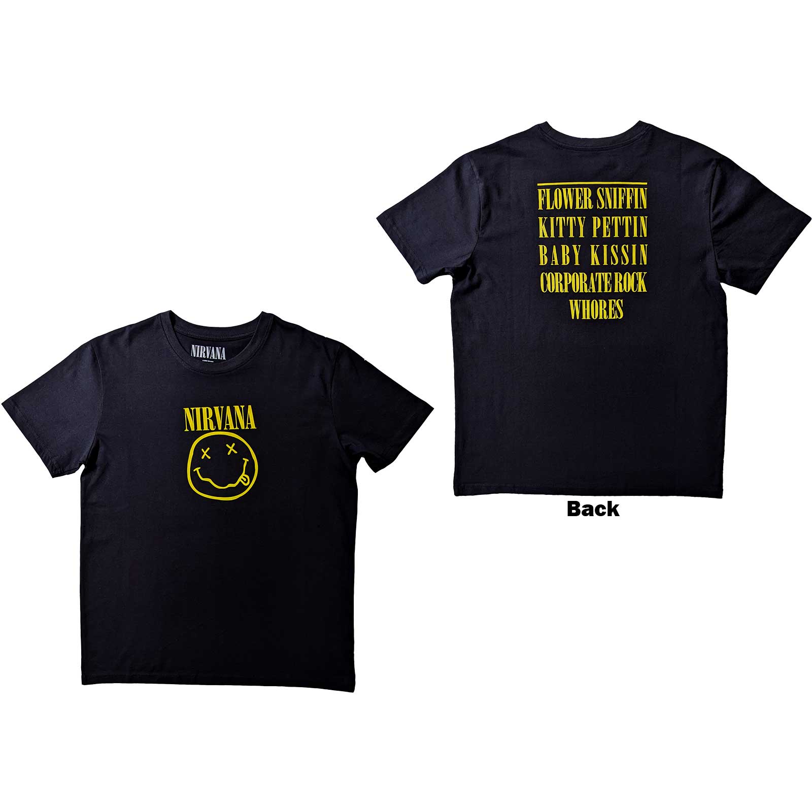 Nirvana TShirt Flower Sniffin Back Print OFFICIAL NEW S