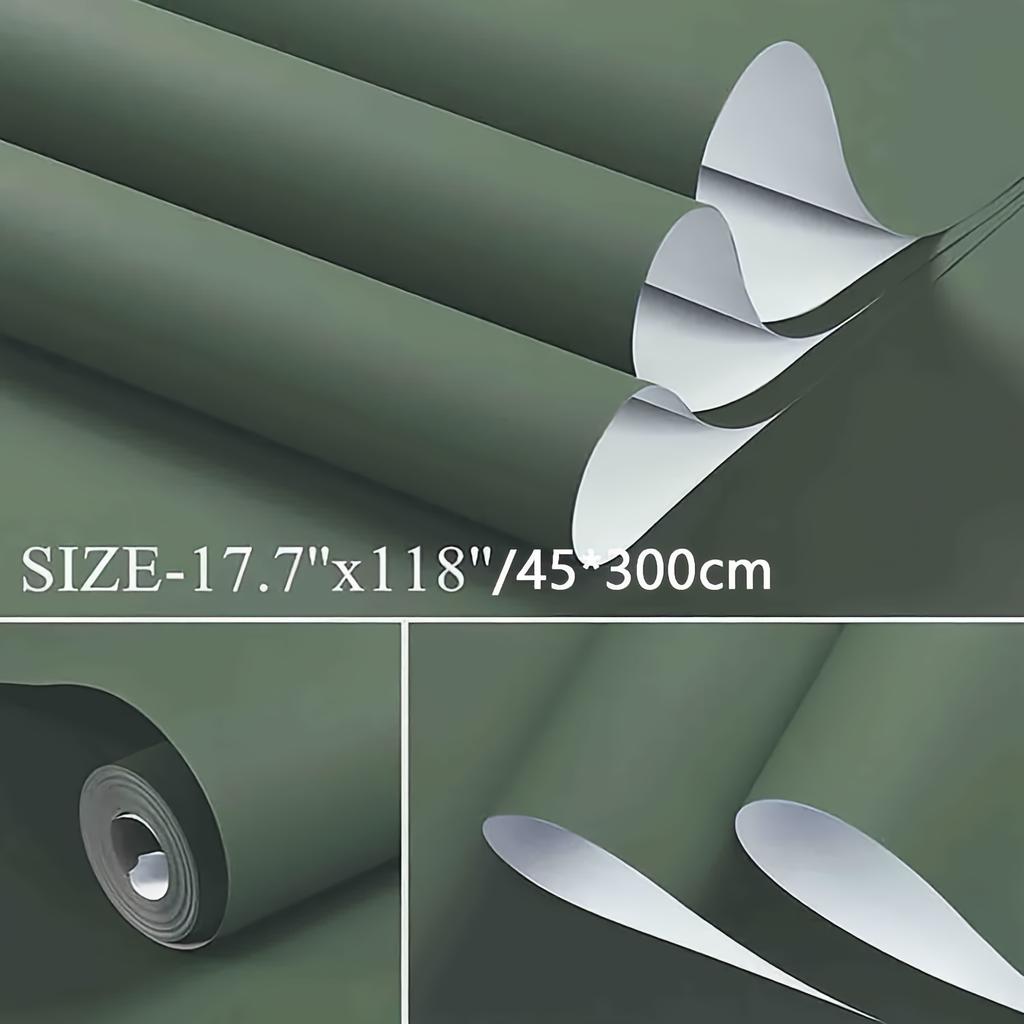 1 ks zelené samolepicí tapety, jednobarevný zelený kontaktní papír, čistě zeď, samolepicí, odnímatelná texturovaná podložka na police, dekorativní nástěnné samolepky, vinylová role