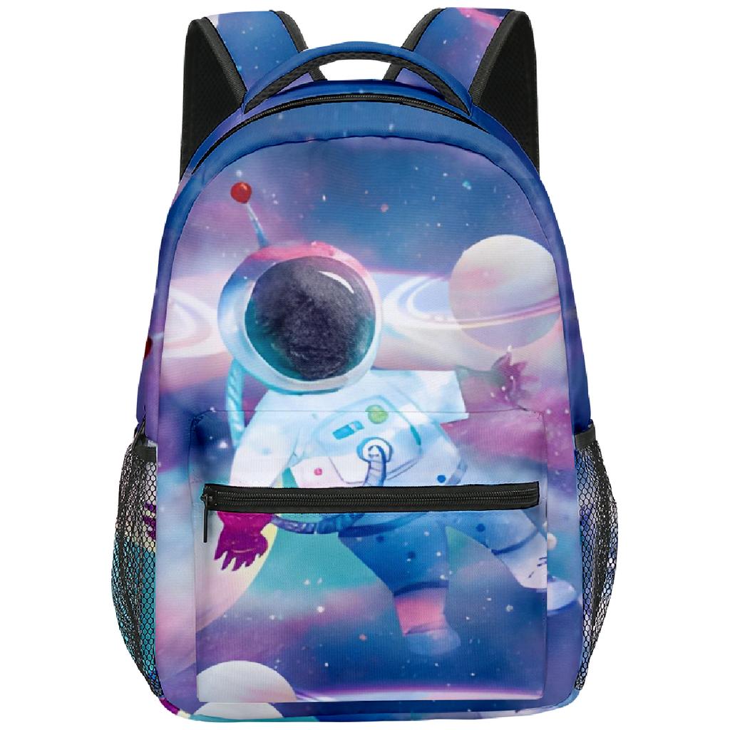 Harajuku Kpop Youthful School Bags Unisex Space Astronaut Travel Bags 3D Print Oxford Waterproof Notebook Shoulder Backpacks