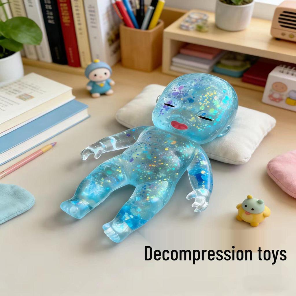 Crystal Decompression Doll: Natasha Squeeze Toy - Slow Rebound Black Figure