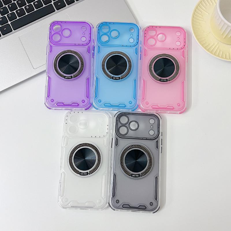 For Magsafe Magnetic 360°Rotating Metal Car Bracket Ring 3-in-1 Phone Case For iPhone 17 Pro Max Air 15 11 12 13 14 16 Pro Max E