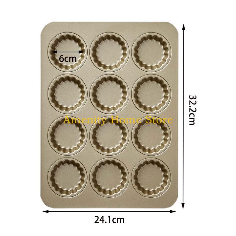 F26C Pastry Egg Tart Mold Muffin Bakeware Cupcake Pan Carbon Steel Gift