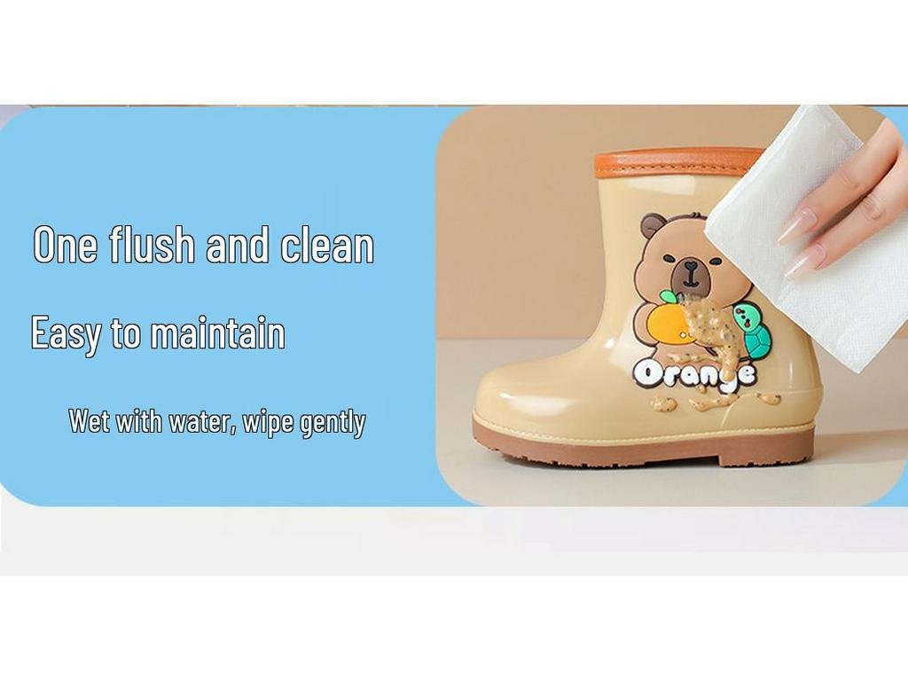 Capybara Kinder Gummistiefel, rutschfest, warm, mit weichen Sohlen
